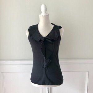 Nexx New York Black Ruffle Neck Sleeveless Top S